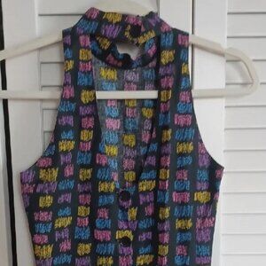Vintage 1980s Sleeveless Sexy Button-Back Dress